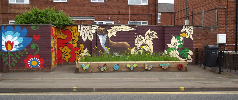 Barton Street, Gloucester, mural by Tom Cousins, commissioned by Gloucestershire Wildlife Trust