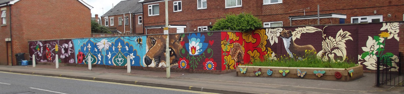 barton Street mural for Gloucestershire Wildlife Trust by Tom Cousins