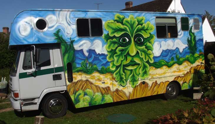 spray painted festival truck