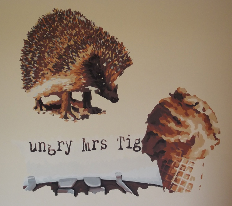 hedgehog mural